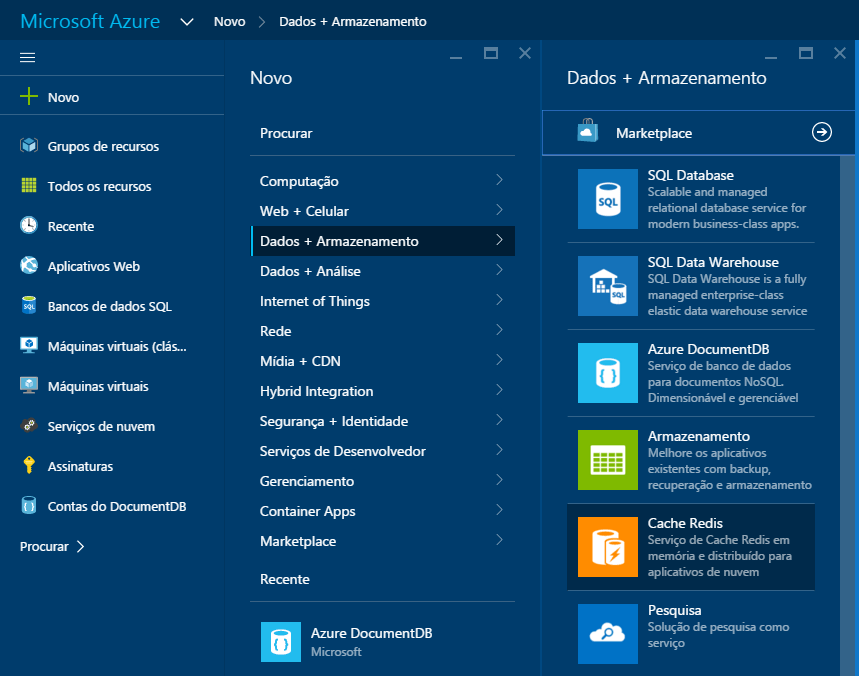Criando Azure Redis Cache no Azure